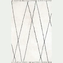 Tapis De Salon|Tapis Berbère*alinea Tapis à motifs géométriques en coton - et noir 160x230cm Blanc