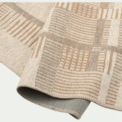 Tapis De Salon*alinea Tapis à motifs linéaires en tissu recyclé 160x230cm - Beige