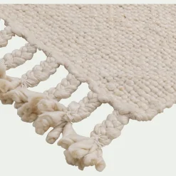 Tapis En Laine|Tapis Uni*alinea Tapis à pompons en laine 120x170cm - Beige