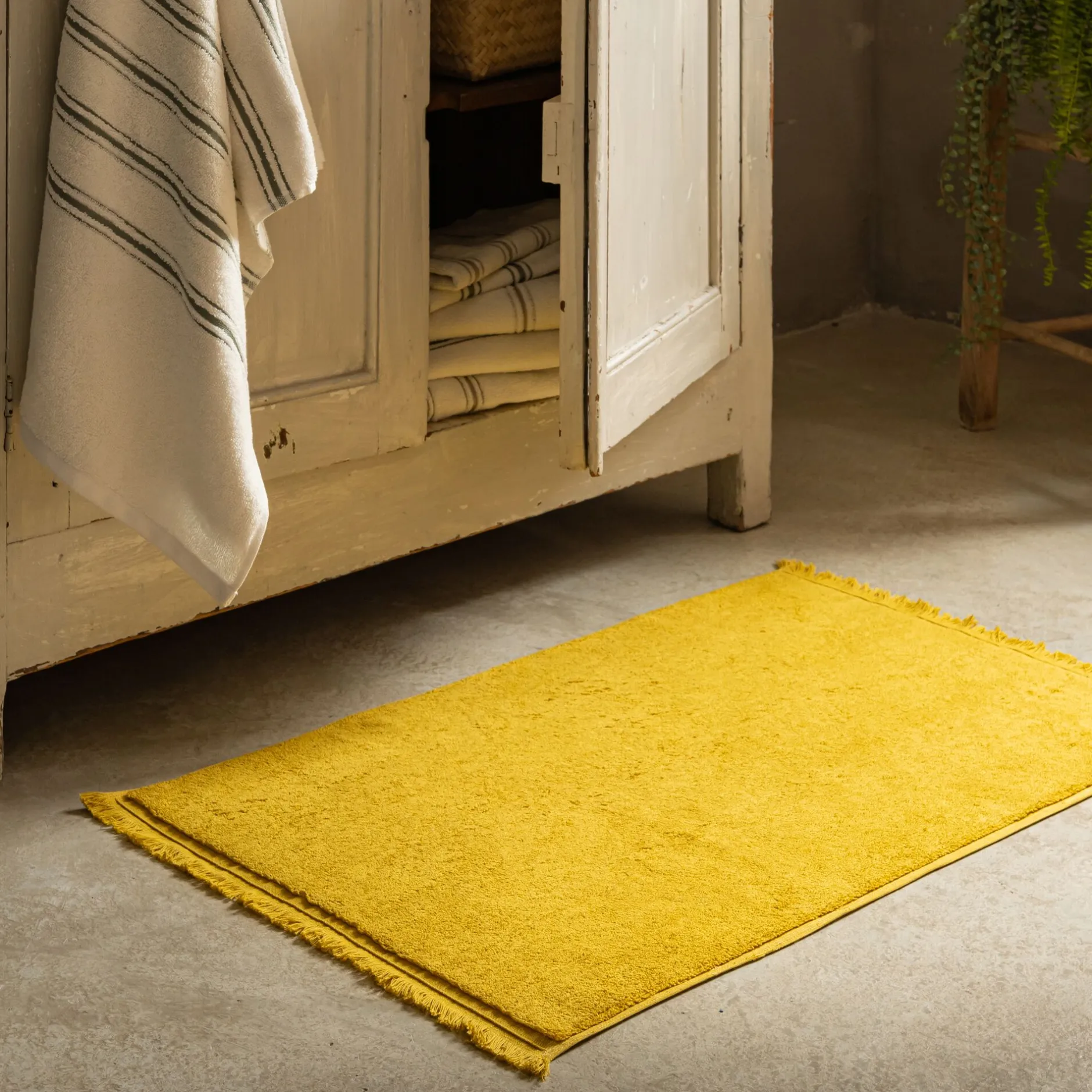 Tapis De Bain*alinea Tapis de bain en coton - argan 50x80cm Jaune