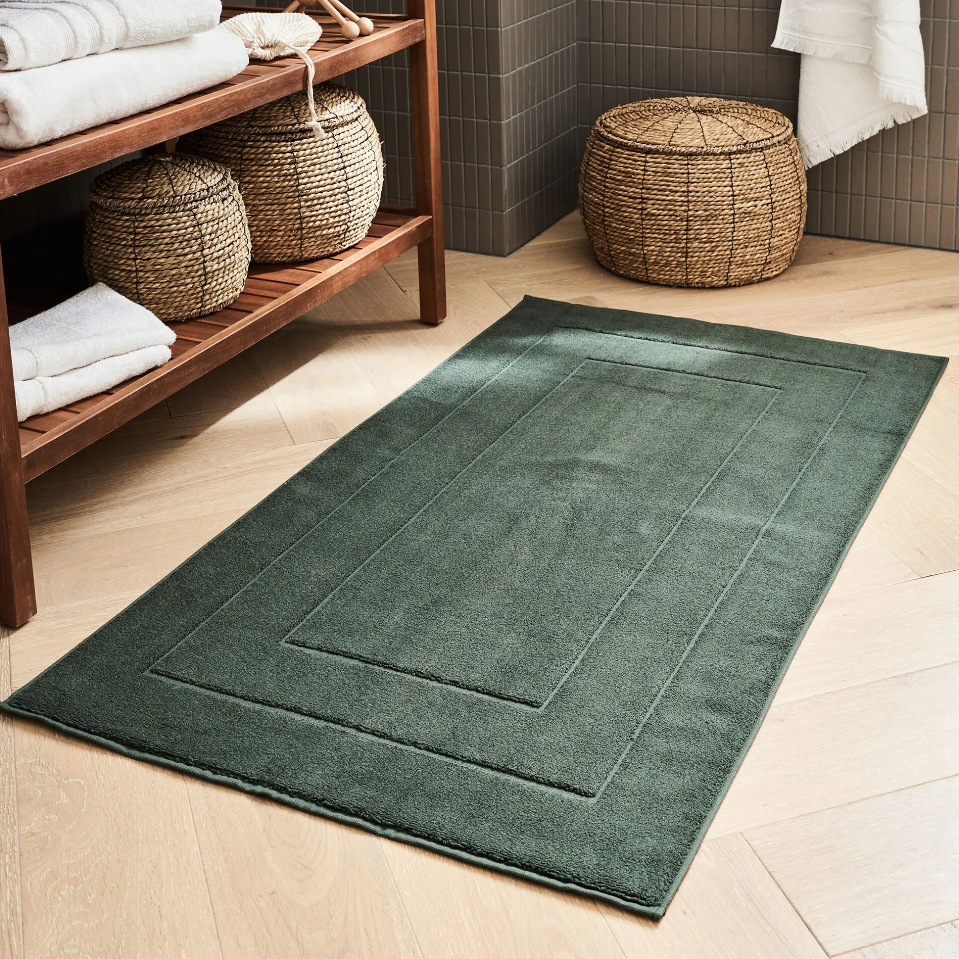 Tapis De Bain*alinea Tapis de bain en coton - cèdre 60x110cm Vert