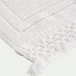Tapis De Bain*alinea Tapis de bain en coton finition crochet et frangées 50x80cm - Blanc