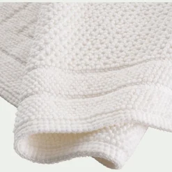 Tapis De Bain*alinea Tapis de bain en coton finition crochet et frangées 50x80cm - Blanc