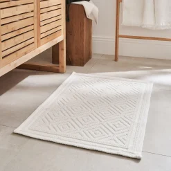 Tapis De Bain*alinea Tapis de bain en coton jacquard - l50xL70cm ventoux Blanc