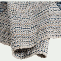 Tapis De Bain*alinea Tapis de bain frangé en coton 50x80cm - Bleu