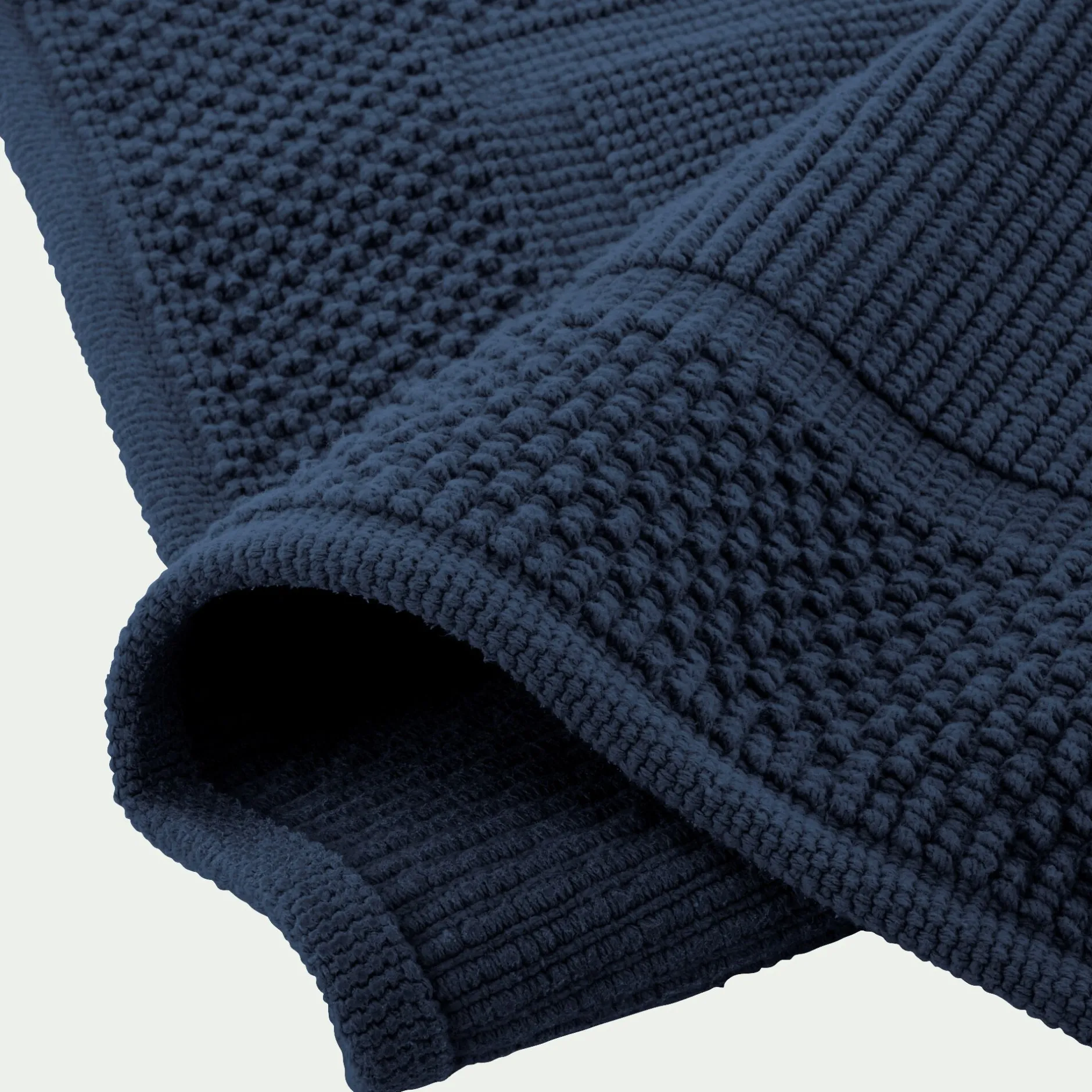 Tapis De Bain*alinea Tapis de bain jacquard en coton 60x100cm - encre Bleu