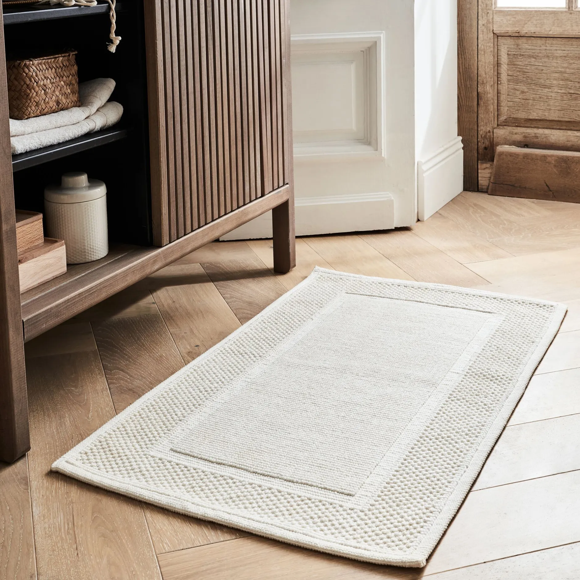 Tapis De Bain*alinea Tapis de bain jacquard en coton 50x80cm - capelan Blanc