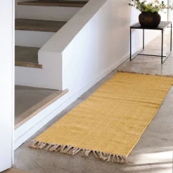 Tapis En Laine|Tapis En Jute*alinea Tapis de couloir et laine et jute 60x200cm - Jaune