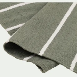 Tapis De Cuisine|Descente De Lit*alinea Tapis en coton à rayure 50x80cm - Vert