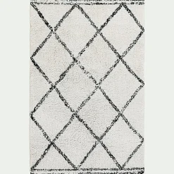 Tapis De Couloir|Descente De Lit*alinea Tapis en coton inspiration berbère en coton - écru et noir 70x110cm Blanc