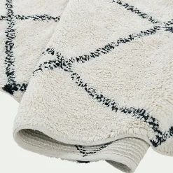 Tapis De Couloir|Descente De Lit*alinea Tapis en coton inspiration berbère en coton - écru et noir 70x110cm Blanc