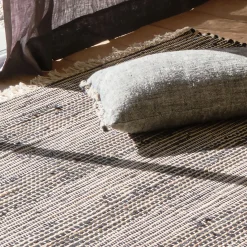 Tapis En Jute|Tapis De Salon*alinea Tapis en coton recyclé et jute - 170x120cm Noir