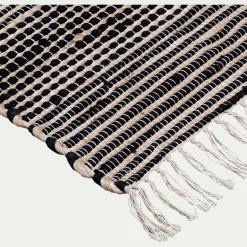 Tapis En Jute|Tapis De Salon*alinea Tapis en coton recyclé et jute - 170x120cm Noir