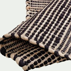 Tapis En Jute|Tapis De Salon*alinea Tapis en coton recyclé et jute - 170x120cm Noir