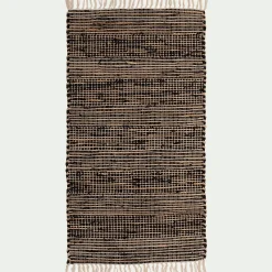 Tapis De Couloir|Tapis De Cuisine*alinea Tapis en coton recyclé et jute - 110x60cm Noir