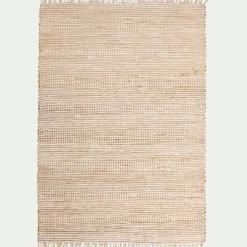 Tapis En Jute|Tapis De Salon*alinea Tapis en coton recyclé et jute - 120x170cm Blanc