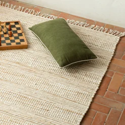 Tapis En Jute|Tapis De Salon*alinea Tapis en coton recyclé et jute - 120x170cm Blanc