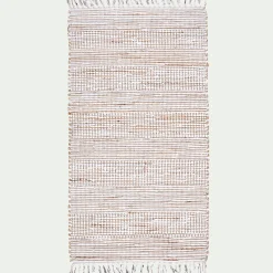 Tapis De Couloir|Tapis De Cuisine*alinea Tapis en coton recyclé et jute - naturel et 60x110cm Blanc