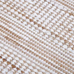 Tapis De Couloir|Tapis De Cuisine*alinea Tapis en coton recyclé et jute - naturel et 60x110cm Blanc