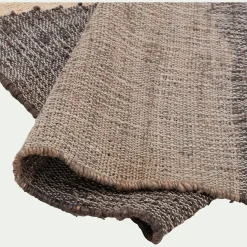 Tapis En Jute|Tapis De Salon*alinea Tapis en jute et coton à motifs 120x170cm - Noir