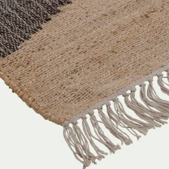 Tapis En Jute|Tapis De Salon*alinea Tapis en jute et coton à motifs 120x170cm - Noir