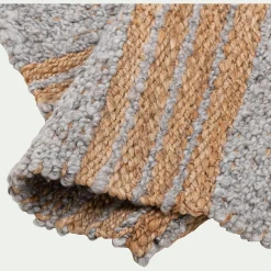 Tapis En Jute|Tapis De Salon*alinea Tapis en jute rayé finition franges 160x230cm - Gris