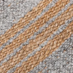 Tapis En Jute|Tapis De Salon*alinea Tapis en jute rayé finition franges 160x230cm - Gris