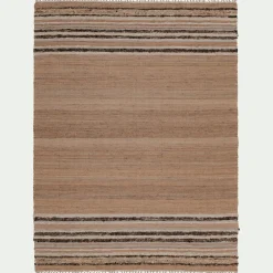 Tapis En Laine|Tapis En Jute*alinea Tapis en laine et jute à motifs rayés finition franges 160x230cm - Naturel