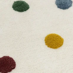Matelas Enfant|Tapis Chambre Enfant*alinea Tapis enfant tufté rond motif pompons d120cm - pompons colorés Blanc