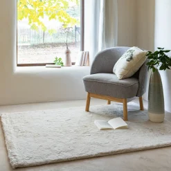 Tapis Uni|Tapis De Salon*alinea Tapis imitation fourrure - 120x160cm Beige