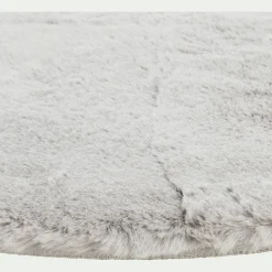 Descente De Lit|Tapis Uni*alinea Tapis imitation fourrure - D120cm Gris