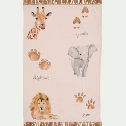 Matelas Enfant|Tapis Chambre Enfant*alinea Tapis imprimé animalier 120x180cm - Beige