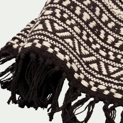 Descente De Lit|Tapis De Salon*alinea Tapis inspiration aztèque en coton - et blanc 60x90cm Noir