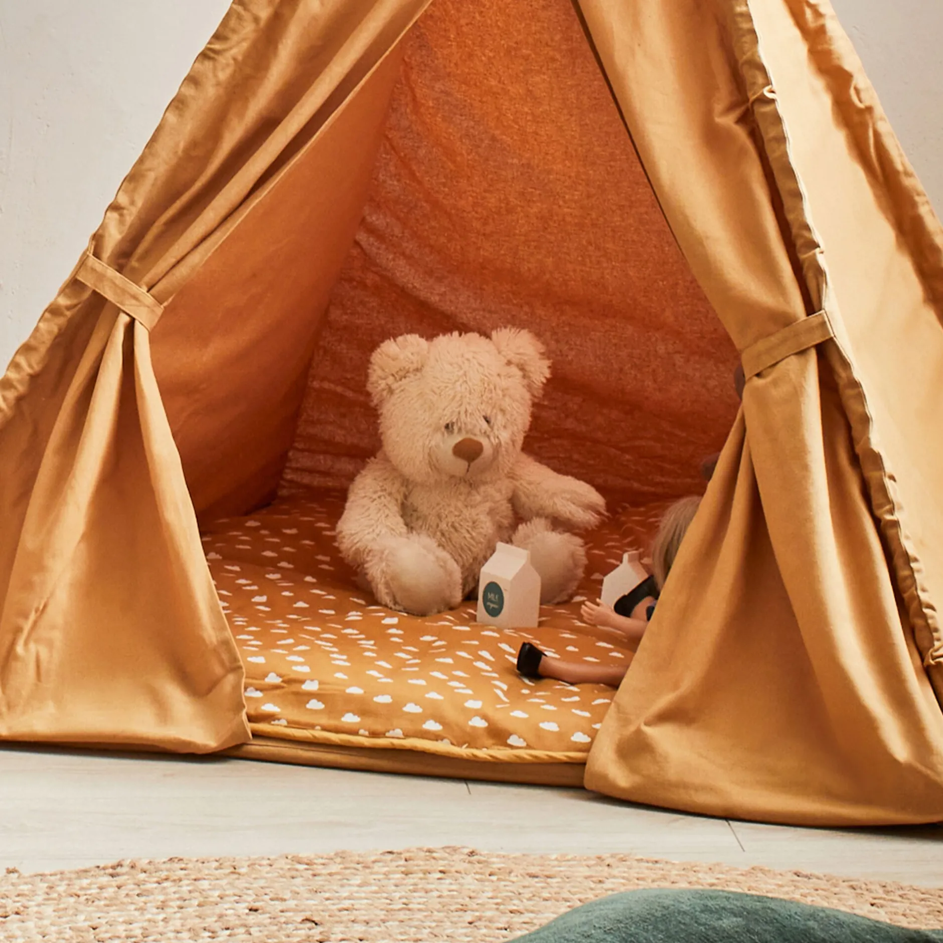 Matelas Enfant|Tapis Chambre Enfant*alinea Tapis pour tipi 100x100cm- nèfle Beige