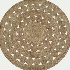 Tapis De Salon|Tapis Rond*alinea Tapis rond ajouré en jute - D120cm Naturel