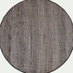 Tapis En Jute|Tapis De Salon*alinea Tapis rond en coton recyclé et jute - D160cm Noir