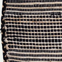 Tapis En Jute|Tapis De Salon*alinea Tapis rond en coton recyclé et jute - D160cm Noir