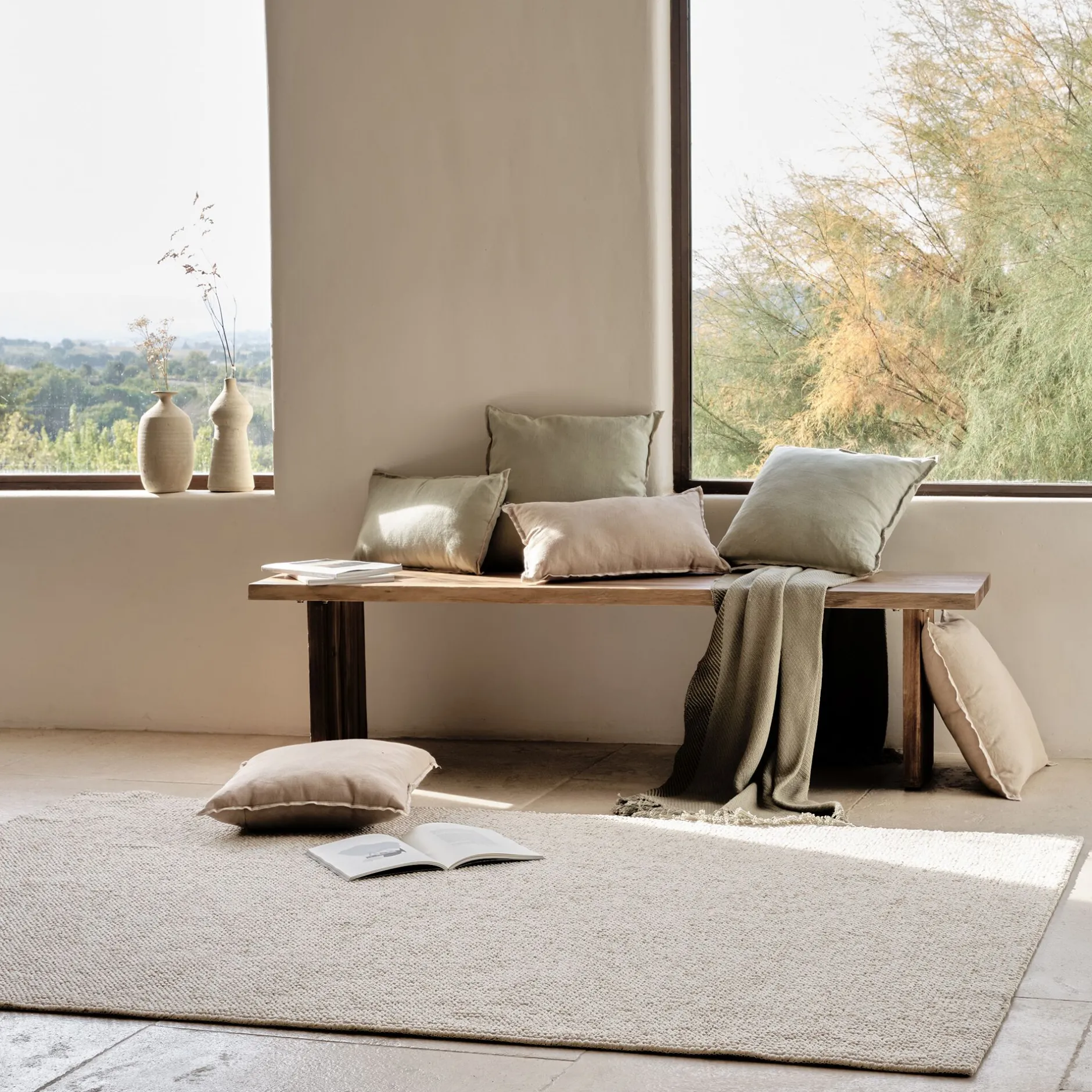 Tapis De Salon*alinea Tapis synthétique en 160x230cm - écru Blanc