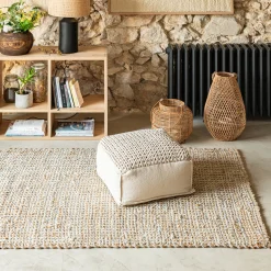 Tapis En Jute|Tapis De Salon*alinea Tapis tressé en jute - 120x170cm Naturel