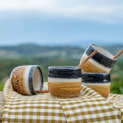 Vaisselle Petit Déjeuner|Tasse Et Mug*alinea Tasse à espresso en grès peint 12cl - Marron