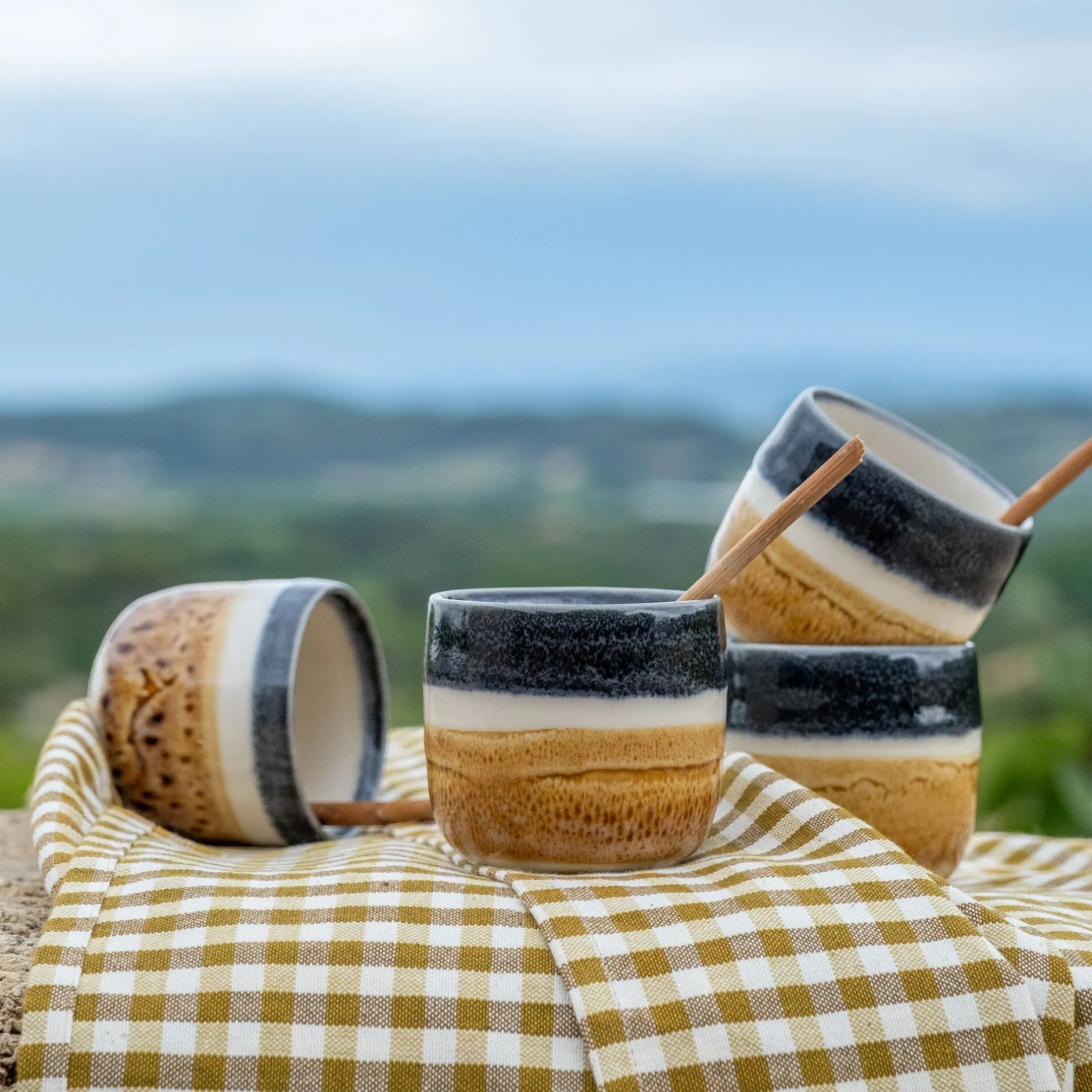 Vaisselle Petit Déjeuner|Tasse Et Mug*alinea Tasse à espresso en grès peint 12cl - Marron