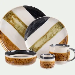 Vaisselle Petit Déjeuner|Tasse Et Mug*alinea Tasse à espresso en grès peint 12cl - Marron