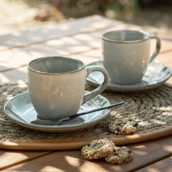 Vaisselle Petit Déjeuner|Tasse Et Mug*alinea Tasse et soucoupe petit-déjeuner en grès 22cl - Vert