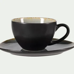 Vaisselle Petit Déjeuner|Tasse Et Mug*alinea Tasse et sous-tasse en grès réactif D10xH5cm - Gris