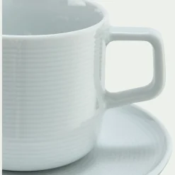 Vaisselle Petit Déjeuner|Tasse Et Mug*alinea Tasse et sous-tasse spirale en porcelaine 25cl - Blanc