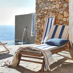 Chilienne*alinea Toile de chilienne rayée en tissu - Bleu