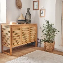 Rangement De Salle De Bain*alinea Top double pour meuble sous-vasque 120cm Bois clair