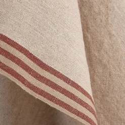 Tablier Et Torchon*alinea Torchon de cuisine rayé en lin - cade 50x70cm Rouge