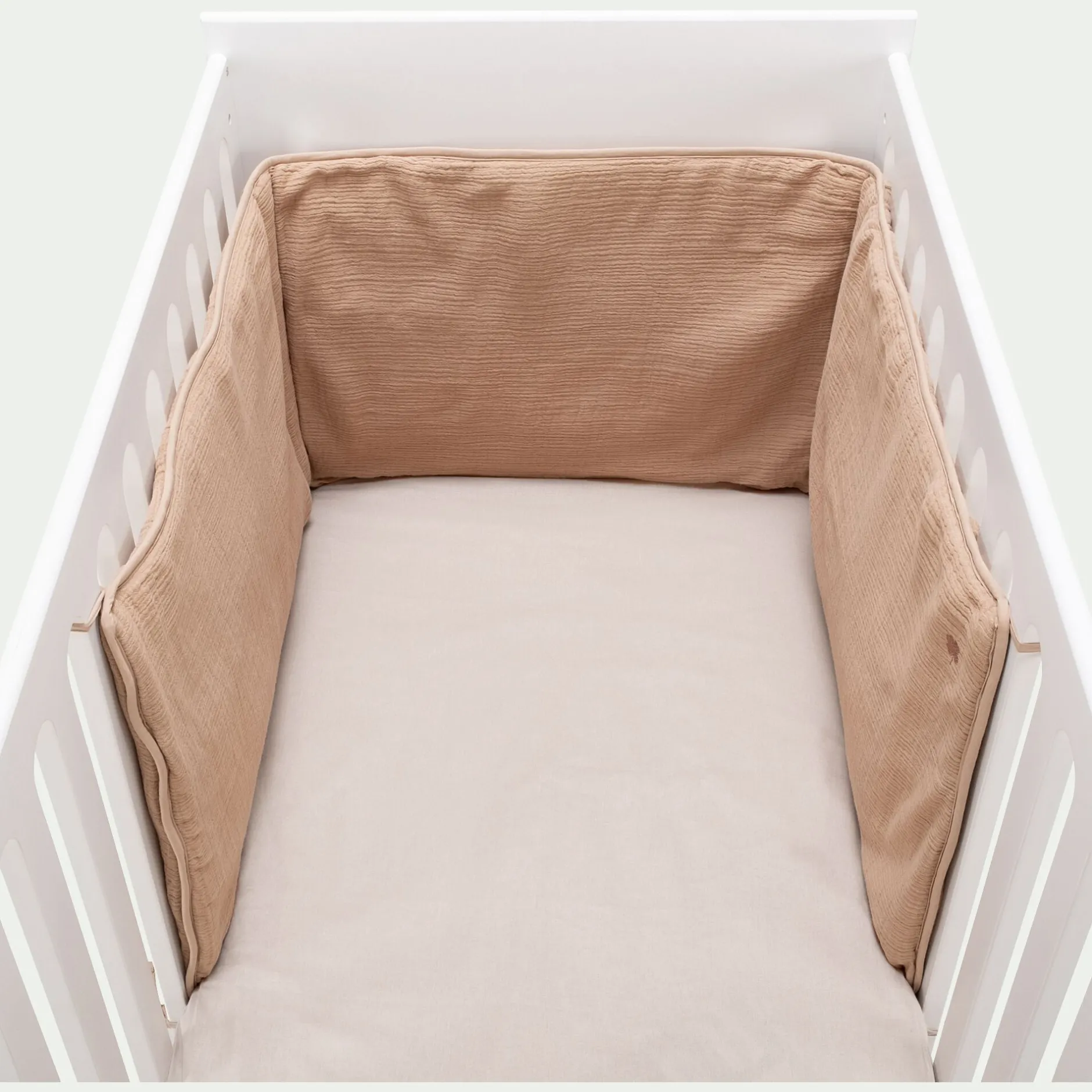 Bureau Enfant|Linge Pour Bébé*alinea Tour de lit en gaze de coton bio 180x40cm - noisette Marron