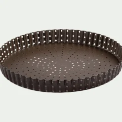 Moule À Gâteau*alinea Tourtière cannelée perforée en acier D24cm - marron